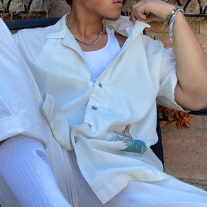 Batik Bay Beer Stitched Polo Button Up, Size: L